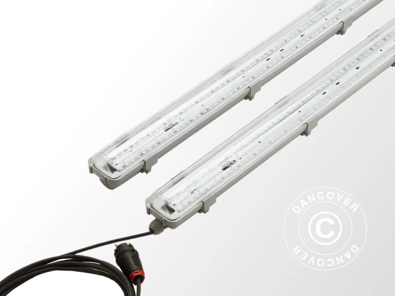 LED plantelys 1,26m, 2 lamper, Grå - Image 4