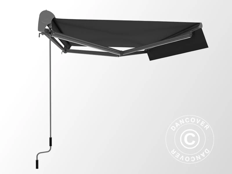 Markise m/sveiv, 2,95x2,5m, Grå/Grå ramme - Image 3