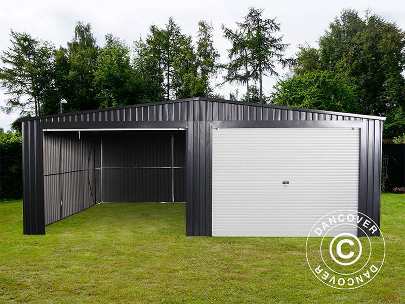 Metallgarasje dobbel 6,37x5,13x2,41m, 31,74m², ProShed®, Antrasitt - Image 2