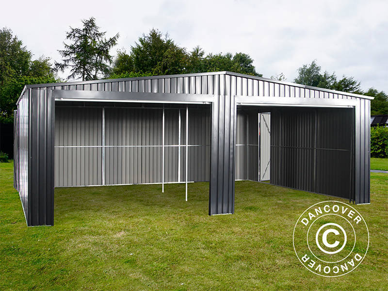 Metallgarasje dobbel 6,37x5,13x2,41m, 31,74m², ProShed®, Antrasitt - Image 5