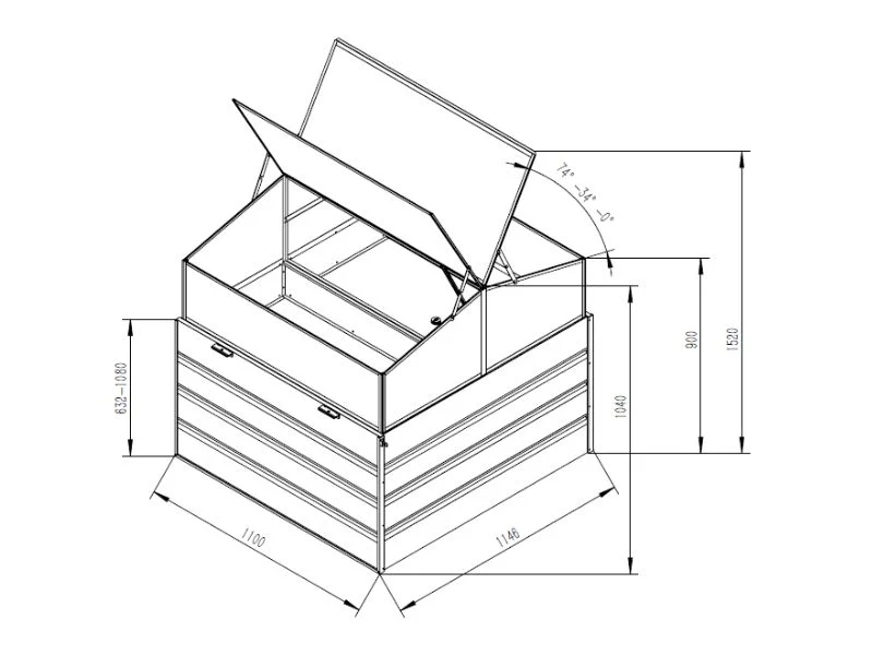 Mini drivhus, 1,1x1,15x1,04m, Antrasitt - Image 5