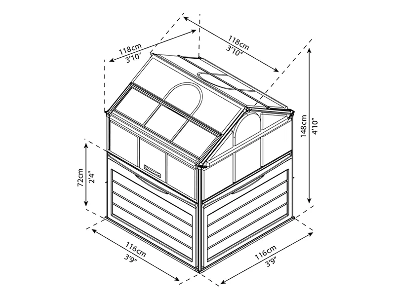 Minidrivhus PLANT INN, Palram/Canopia, 1,18x1,18x1,48m, transparent - Image 14