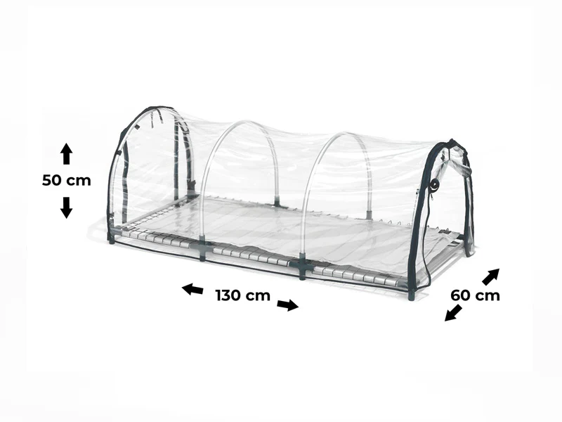 Minidrivhus plantekuvøse JUMBO XXL m/varmematte, 60x130x50cm, Transparent - Image 6