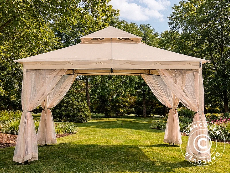 Myggnett til paviljong Horus, 3,4x3,4m, Beige - Image 3