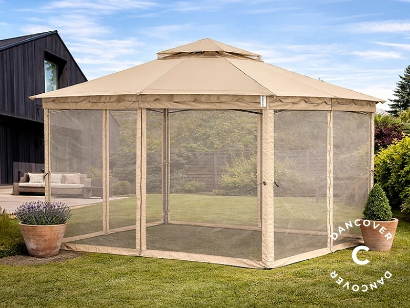 Myggnett til paviljong Horus, 3x3,7m, Beige - Image 4