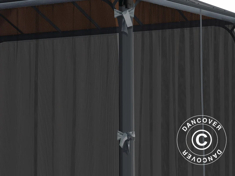 Myggnetting til paviljongen Martinique, 4 stk, Svart - Image 3