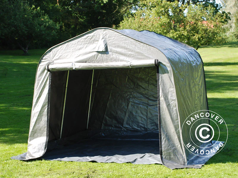Oppbevaringstelt PRO 2,4x2,4x2m PE, med underlag, Grå - Image 2