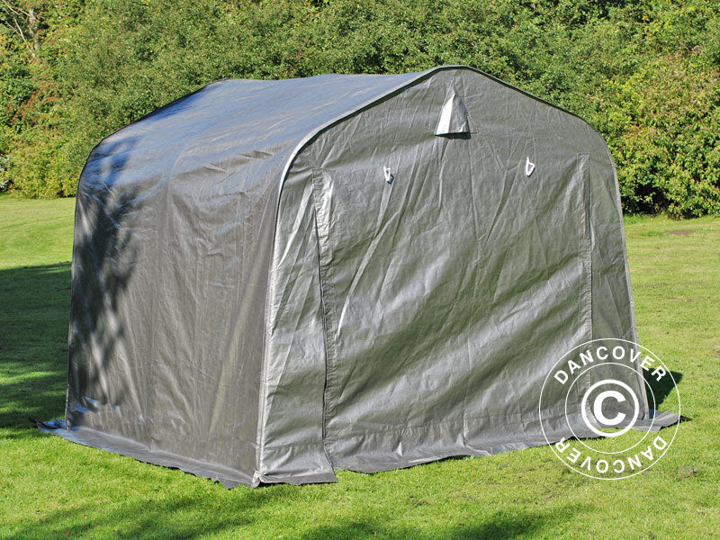 Oppbevaringstelt PRO 2,4x2,4x2m PE, med underlag, Grå - Image 3
