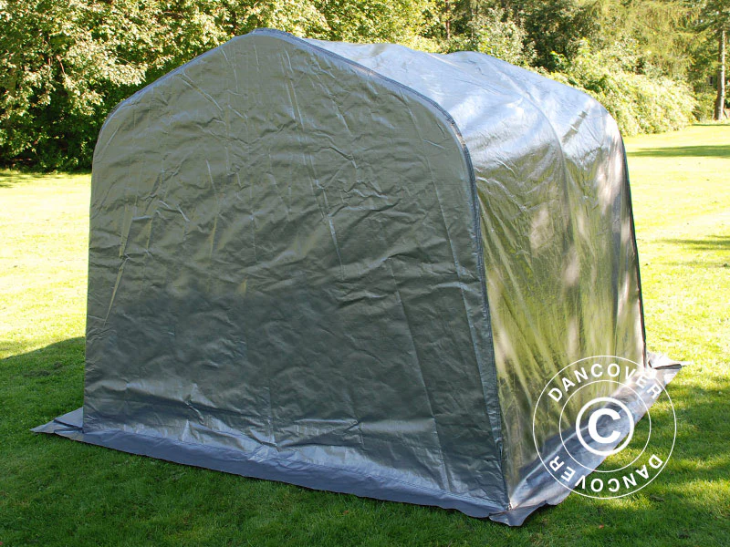 Oppbevaringstelt PRO 2,4x2,4x2m PE, med underlag, Grå - Image 4