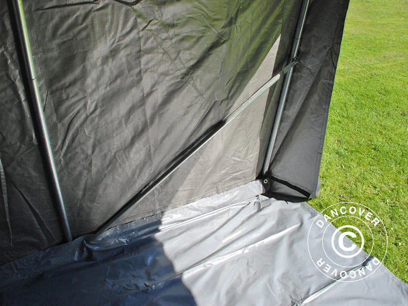 Oppbevaringstelt PRO 2,4x2,4x2m PE, med underlag, Grå - Image 8