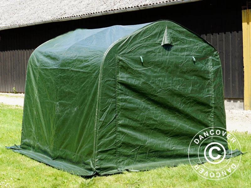 Oppbevaringstelt PRO 2,4x2,4x2m PE, med underlag, Grønn/Grå - Image 14