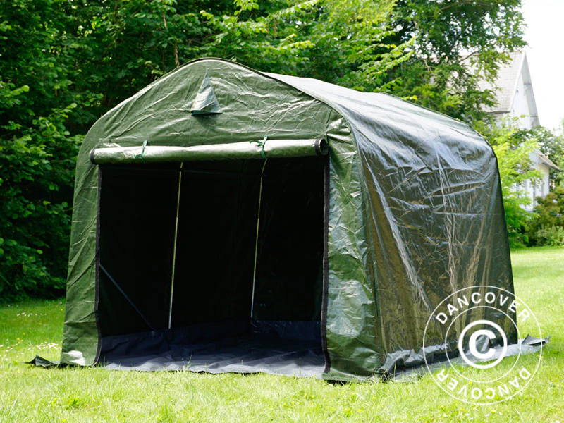 Oppbevaringstelt PRO 2,4x2,4x2m PE, med underlag, Grønn/Grå - Image 2
