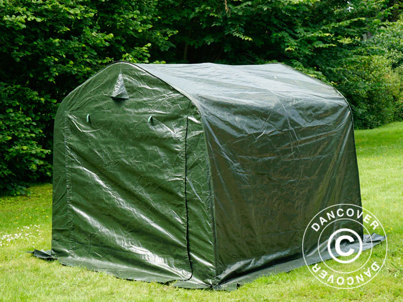 Oppbevaringstelt PRO 2,4x2,4x2m PE, med underlag, Grønn/Grå - Image 4