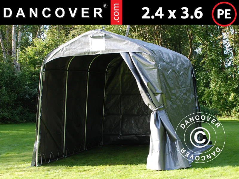 Oppbevaringstelt PRO 2,4x3,6x2,34m PE, Grå