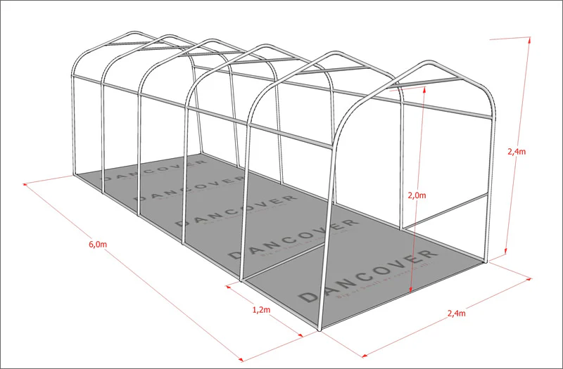 Oppbevaringstelt PRO 2,4x6x2,34m PE, Grå - Image 22