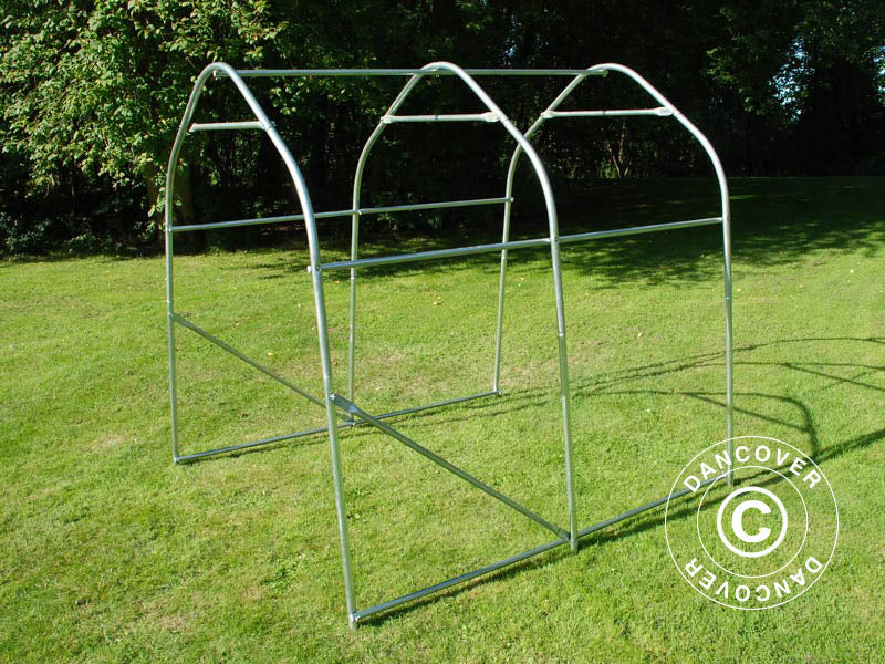 Oppbevaringstelt PRO 2x2x2m PE, med underlag, Grå - Image 4