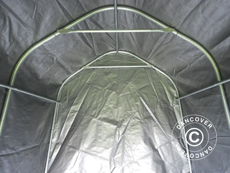 Oppbevaringstelt PRO 2x2x2m PE, med underlag, Grå - Image 5