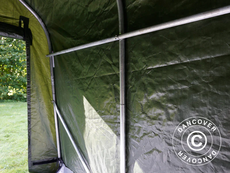 Oppbevaringstelt PRO 2x2x2m PE, med underlag, Grønn/grå - Image 14
