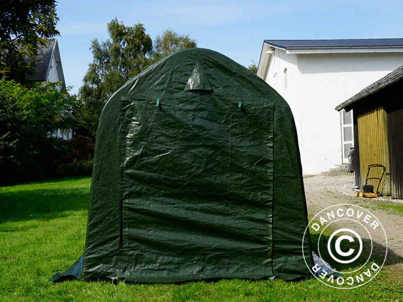 Oppbevaringstelt PRO 2x2x2m PE, med underlag, Grønn/grå - Image 16