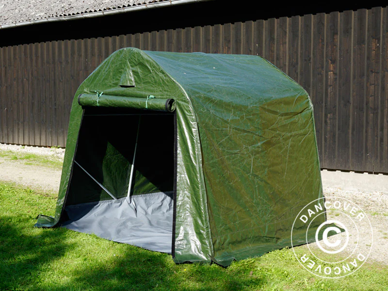 Oppbevaringstelt PRO 2x2x2m PE, med underlag, Grønn/grå - Image 3