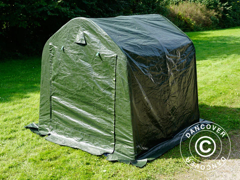 Oppbevaringstelt PRO 2x2x2m PE, med underlag, Grønn/grå - Image 4