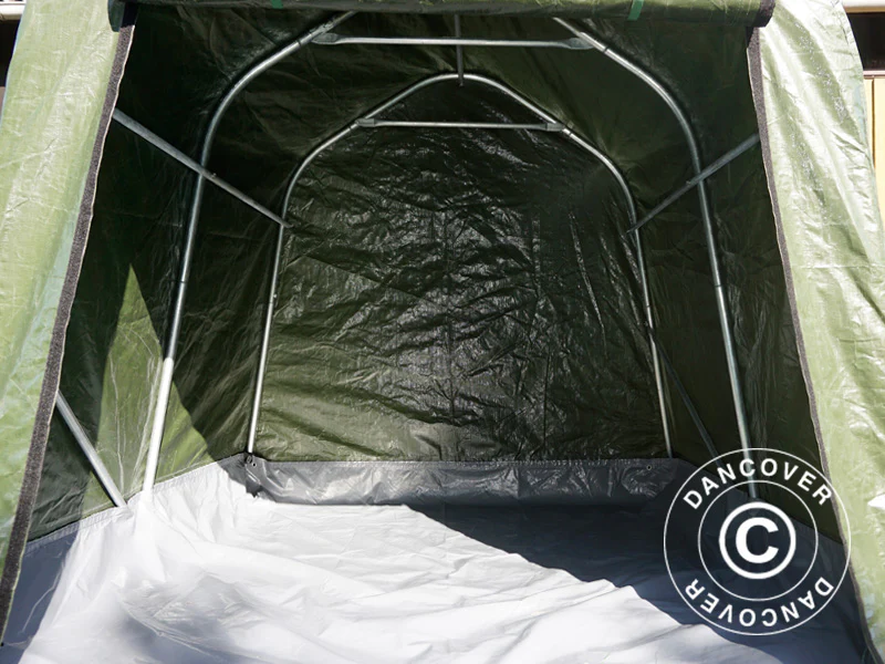 Oppbevaringstelt PRO 2x2x2m PE, med underlag, Grønn/grå - Image 7