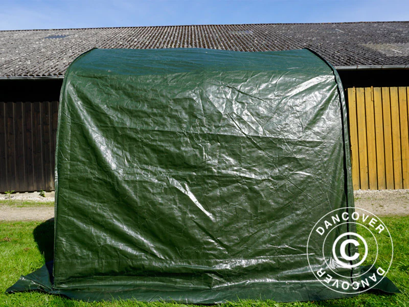 Oppbevaringstelt PRO 2x2x2m PE, med underlag, Grønn/grå - Image 9