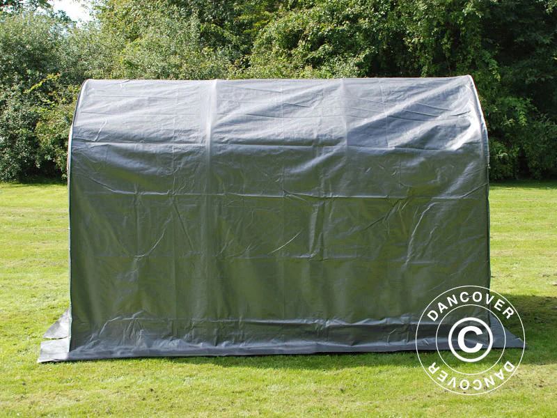 Oppbevaringstelt PRO 2x3x2m PE, med underlag, Grå - Image 3
