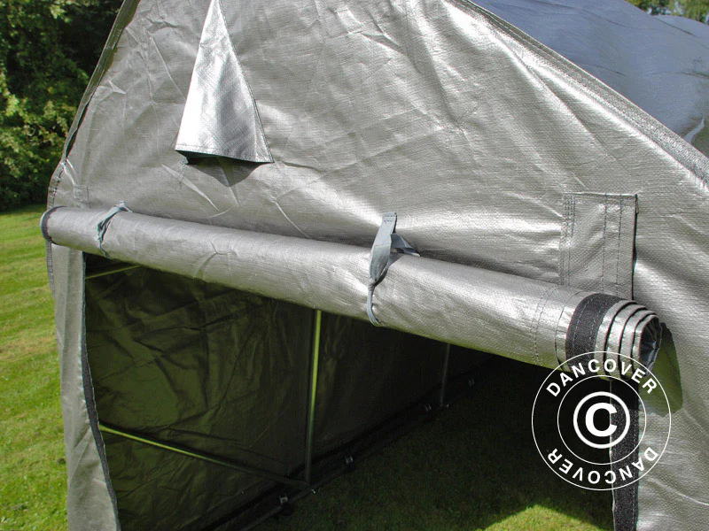 Oppbevaringstelt PRO 2x3x2m PE, med underlag, Grå - Image 5