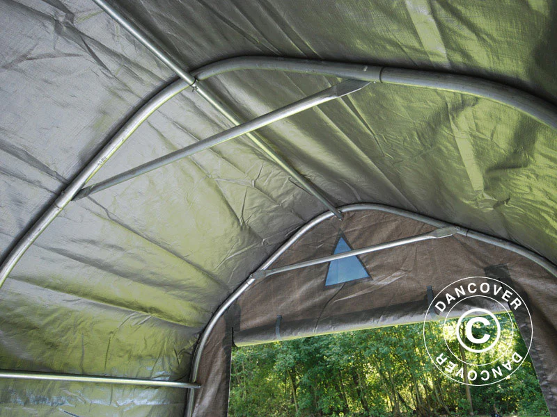 Oppbevaringstelt PRO 2x3x2m PE, med underlag, Grå - Image 7