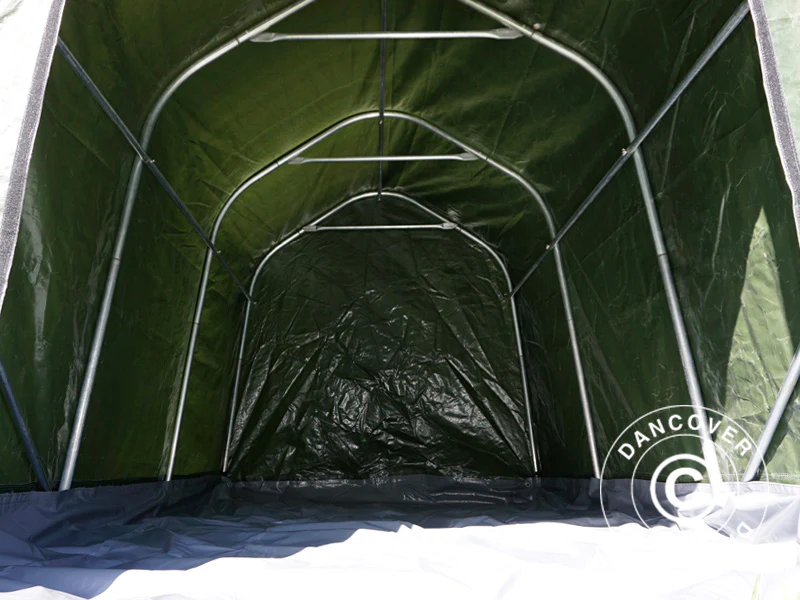 Oppbevaringstelt PRO 2x3x2m PE, med underlag, Grønn/Grå - Image 4