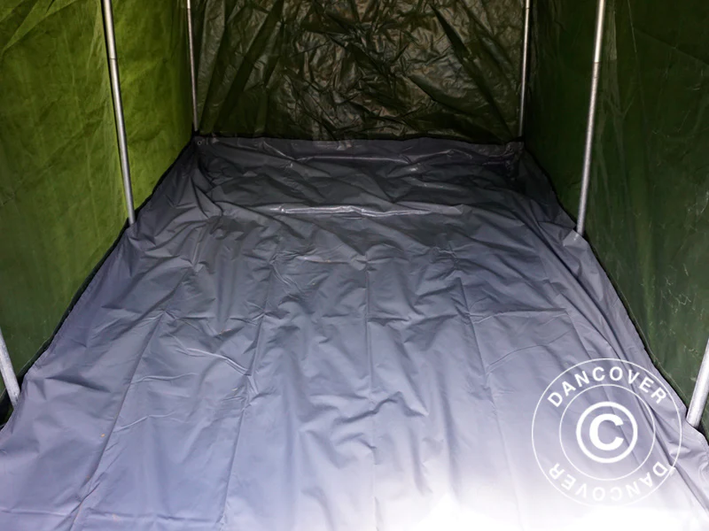 Oppbevaringstelt PRO 2x3x2m PE, med underlag, Grønn/Grå - Image 7