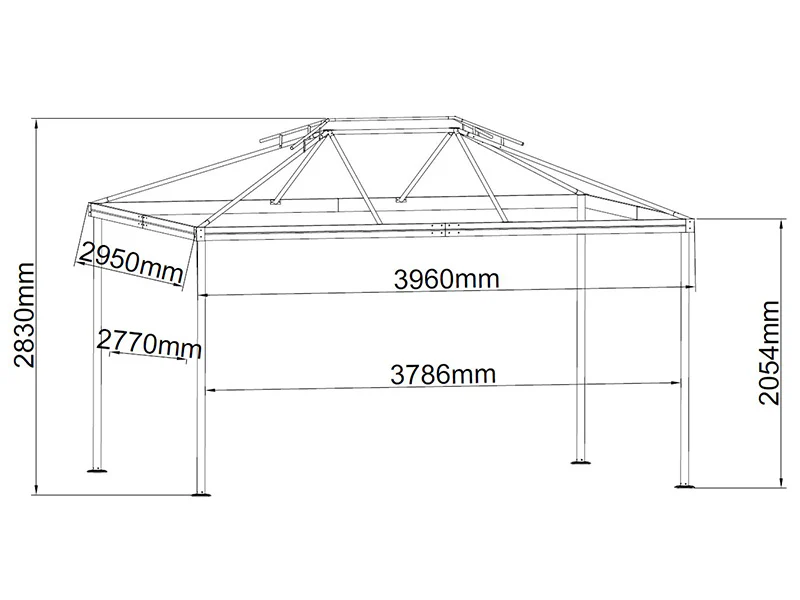 Paviljong Osiris 3x4m, Sand - Image 9
