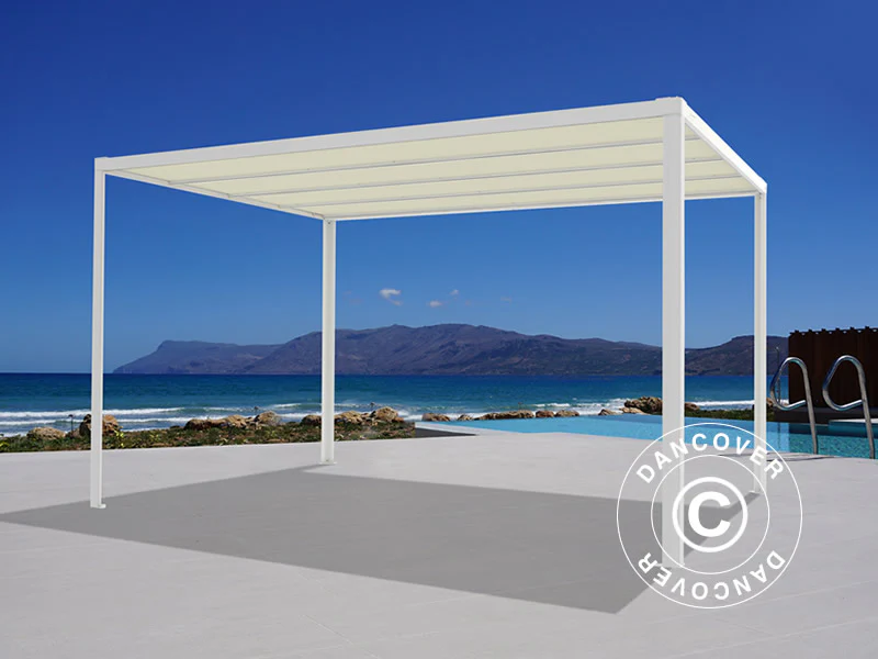 Pergola paviljong San Fernando, 3x3m, Hvit/Beige - Image 3