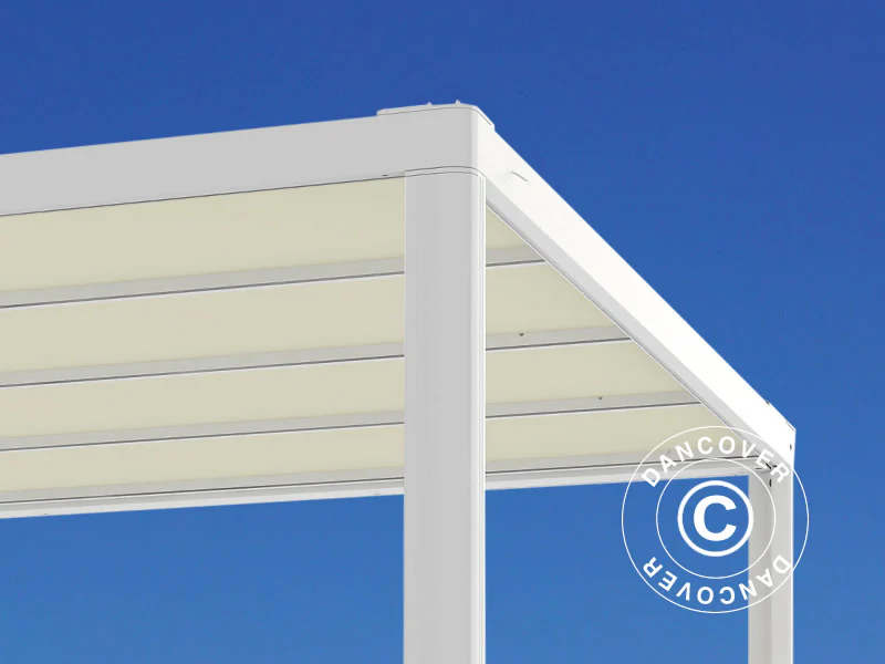 Pergola paviljong San Fernando, 3x3m, Hvit/Beige - Image 5