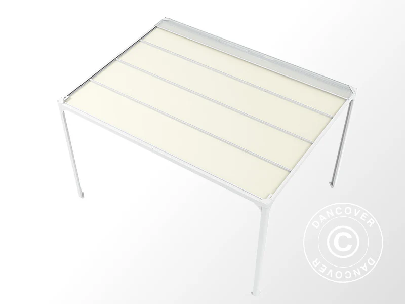 Pergola paviljong San Fernando, 3x3m, Hvit/Beige - Image 6