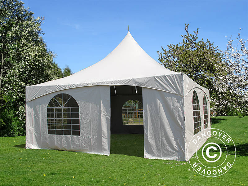 Pagoda partytelt PartyZone 5x5m, PVC, hvit - Image 9
