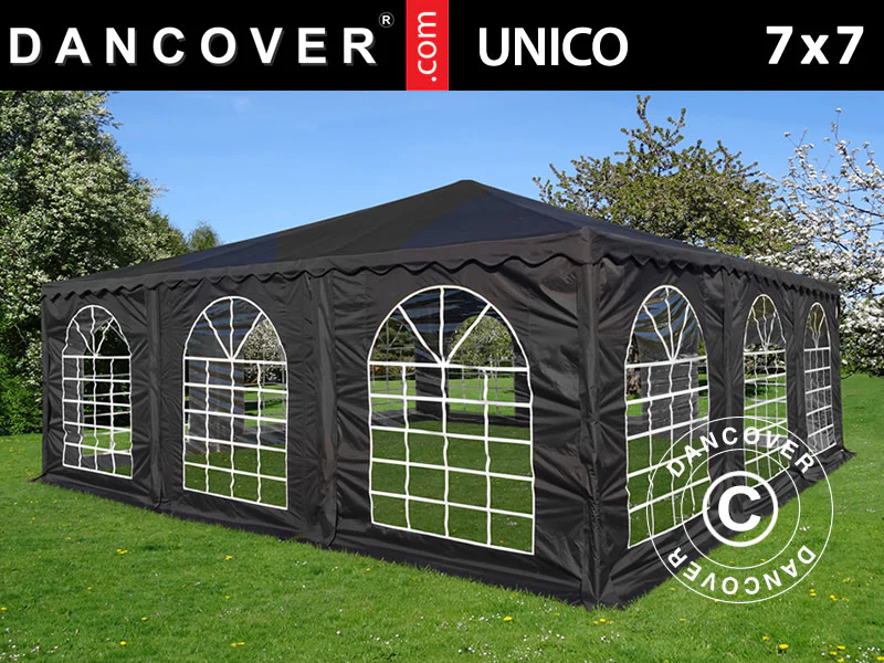 Pagoda partytelt UNICO 7x7m, svart