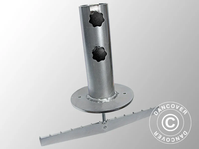 Parasoll base for tre terrasse, Sølv - Image 2