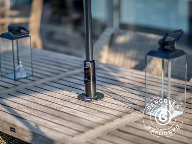 Parasoll base for tre terrasse, Sølv - Image 6