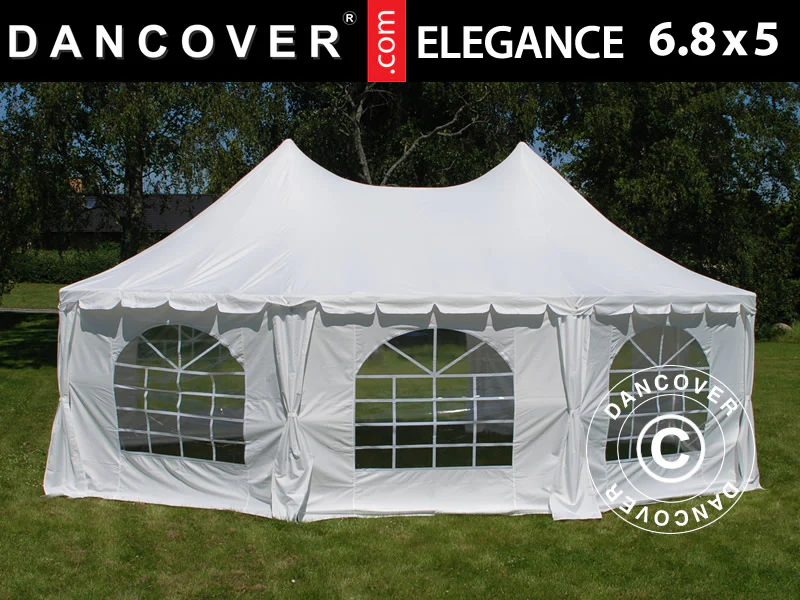 Partytelt Elegance 6,8x5m, hvit