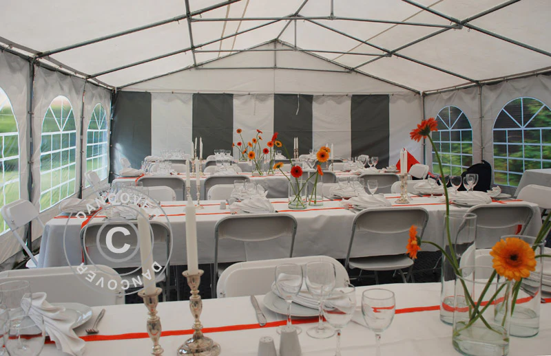Partytelt Exclusive 6x12m PVC 900, Grå/Hvit - Image 14