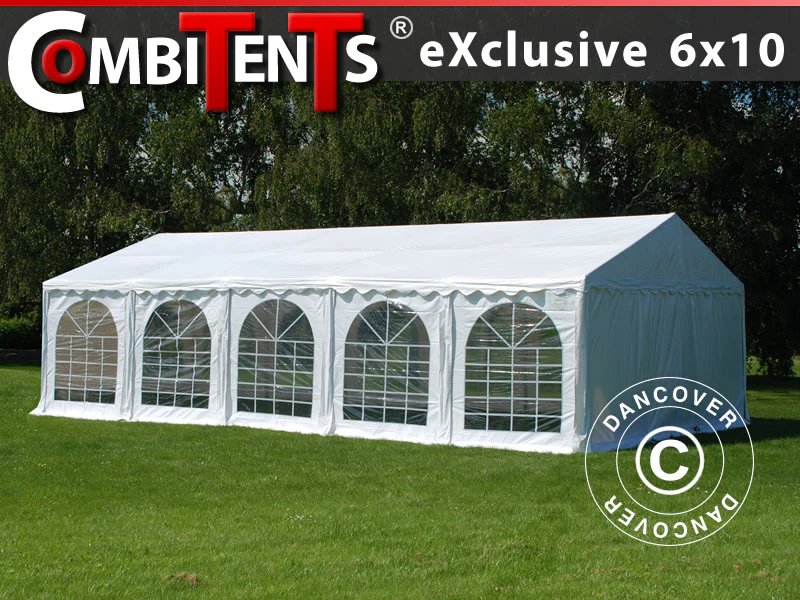 Partytelt, Exclusive CombiTents® 900 6x10m, 3 i 1, Hvit