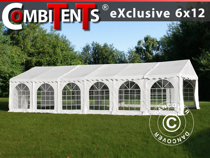 Partytelt, Exclusive CombiTents® 900 6x12m, 4 i 1, Hvit