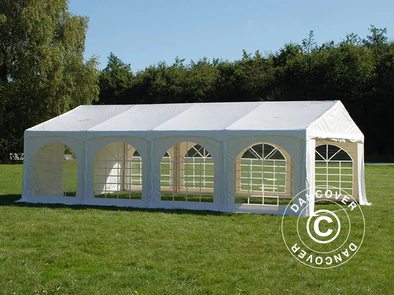 Partytelt Original 4x8m PVC 900, "Arched", Hvit - Image 4