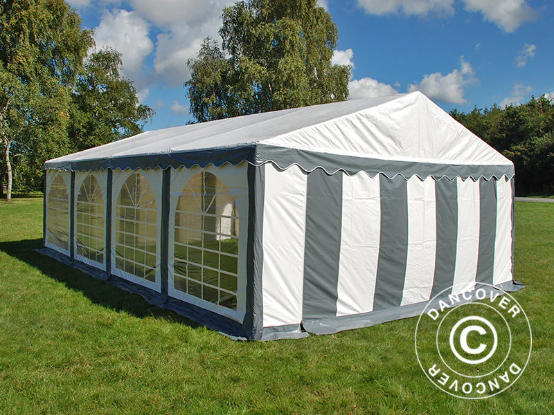 Partytelt Original 4x8m PVC 900, Grå/Hvit - Image 11