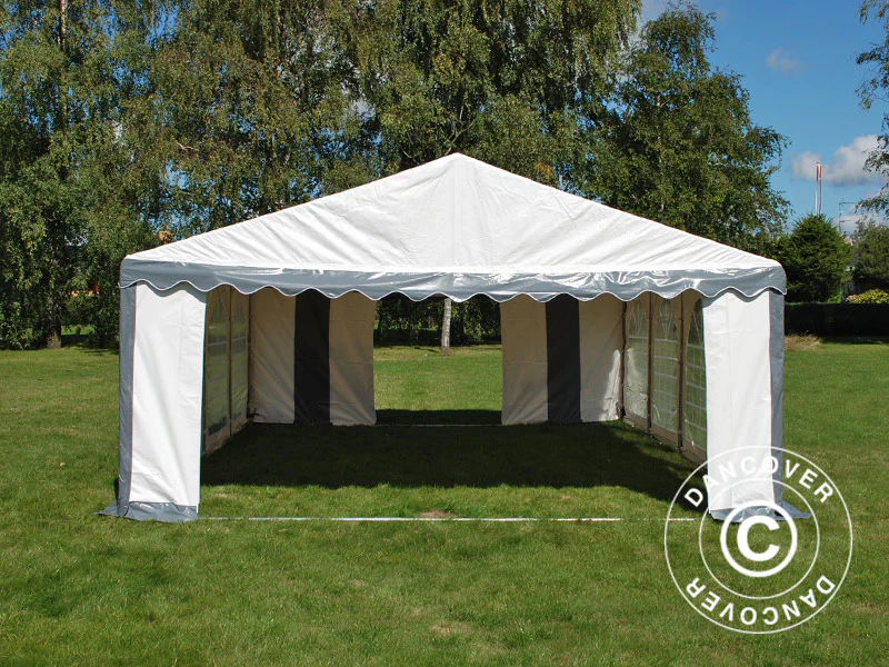 Partytelt Original 4x8m PVC 900, Grå/Hvit - Image 4