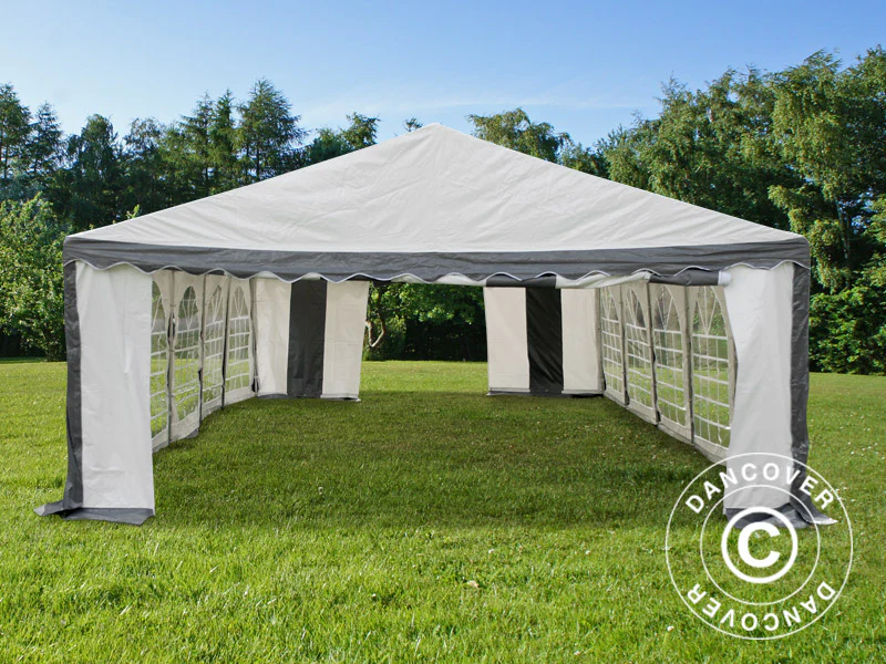 Partytelt Original 5x10m PVC 900, Grå/Hvit - Image 6