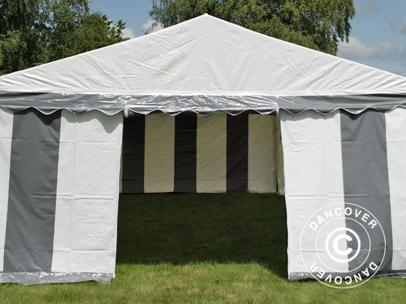 Partytelt Original 5x10m PVC 900, Grå/Hvit - Image 8