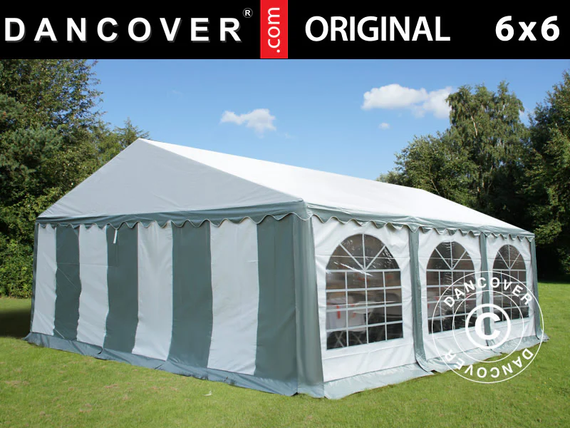 Partytelt Original 6x6m PVC 900, Grå/Hvit